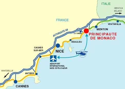 Monaco airports map