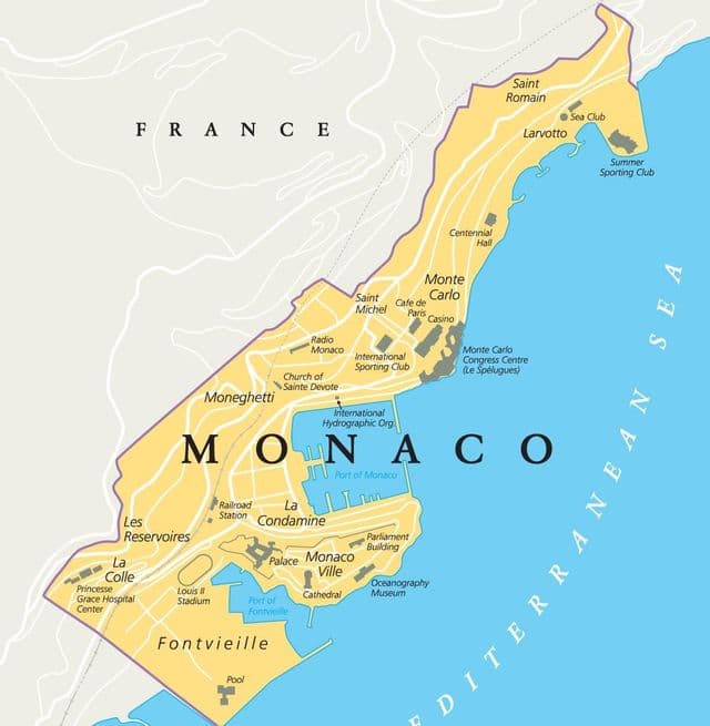 Monaco city map